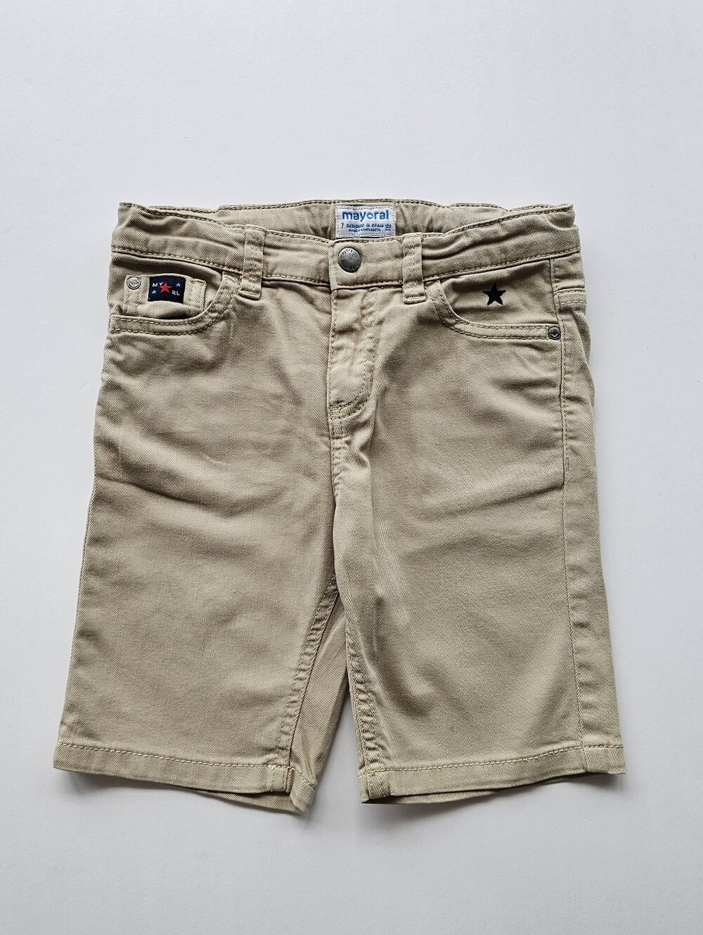 Mayoral Boys' Khaki Beige Tan Flat Front Summer Shorts